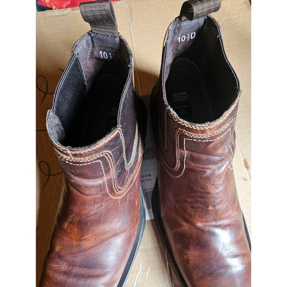 Ariat Men\'s 10.5 D ATS Pro Brown Leather Square Toe Chelsea Boots Style 10019848 main image 11